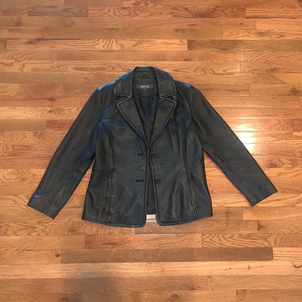 100% Vintage Black Leather Jacket